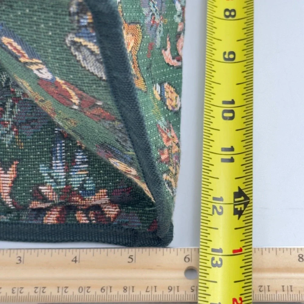 Pioneer Express Christmas Tote Bag Green Tapestry Snowman Nutcracker Vintage L